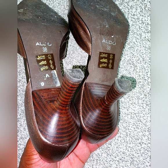 Aldo | Metallic Brown | Izzy Knot |Leather | Pointed Toe | Kitten Heels | Size 8 - Picture 12 of 12